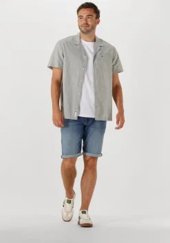 grijze tommy jeans casual overhemd tjm linen blend camp ss ext