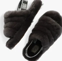 grijze ugg pantoffels fluff yeah slide