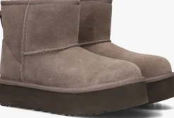 grijze ugg vachtlaarzen kids classic mini platform