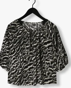 grijze vanilia blouses puff sleeve top