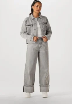 grijze withblack straight leg jeans wblhazel grey turn up jeans