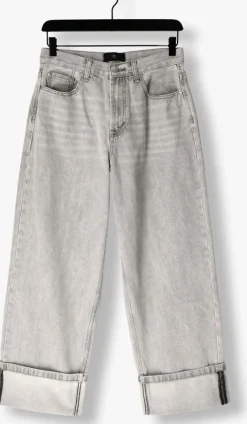 grijze withblack straight leg jeans wblhazel grey turn up jeans