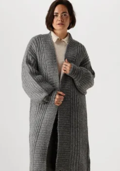 grijze y.a.s. vest yasdally ls long knit cardigan