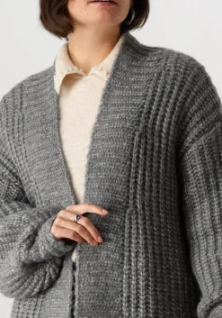 grijze y.a.s. vest yasdally ls long knit cardigan