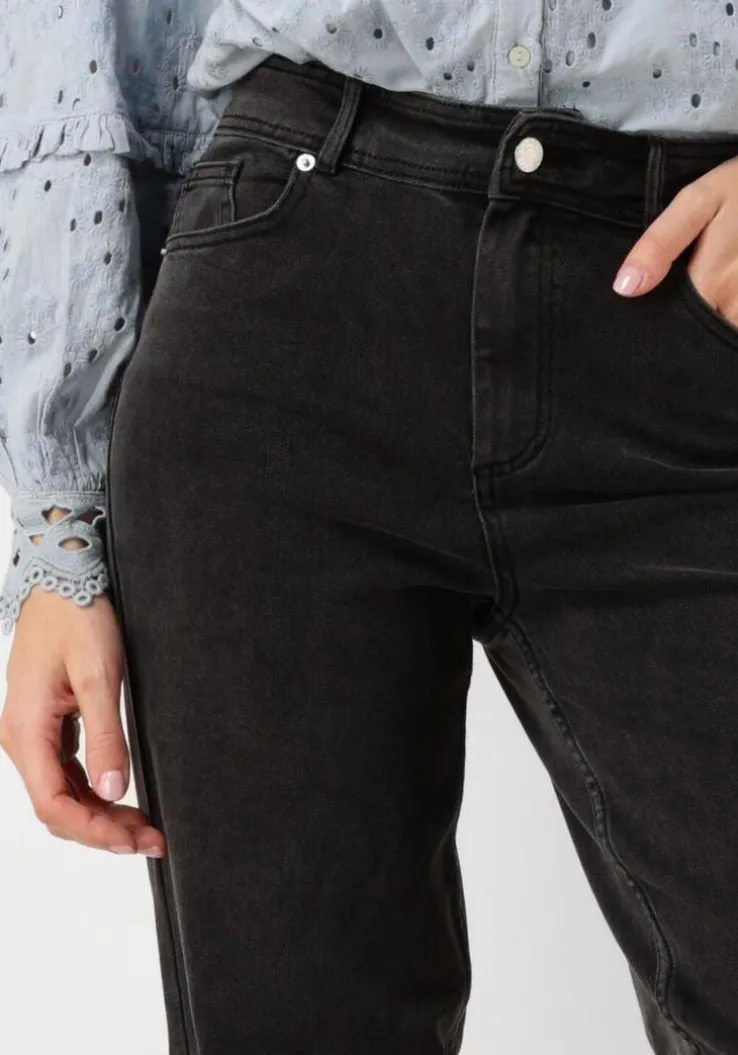 grijze y.a.s. wide jeans yasdolma hw jeans dark grey