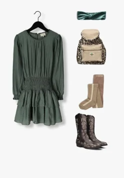 groene ai&ko mini jurk marthe structure vis 525 g