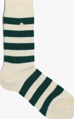 groene alfredo gonzales sokken merino cosy rib stripes