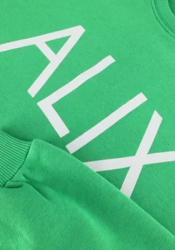 groene alix the label trui ladies knitted clean logo sweater