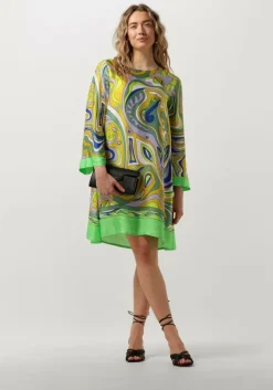 groene ana alcazar mini jurk swing dress