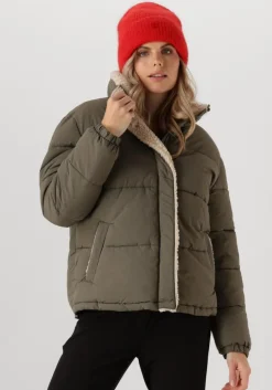 groene another label gewatteerde jas mille teddy puffer