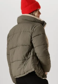 groene another label gewatteerde jas mille teddy puffer
