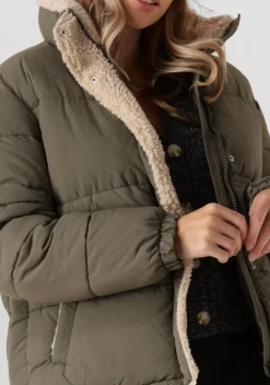 groene another label gewatteerde jas mille teddy puffer