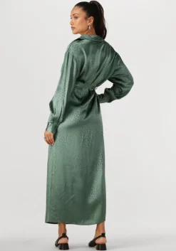 groene another label midi jurk noel dress l/s