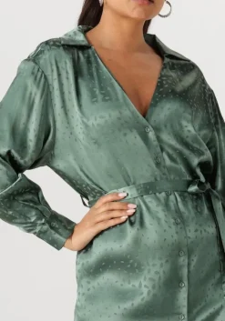 groene another label midi jurk noel dress l/s