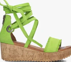 groene ayana sandalen met hak 722007