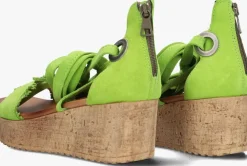 groene ayana sandalen met hak 722007