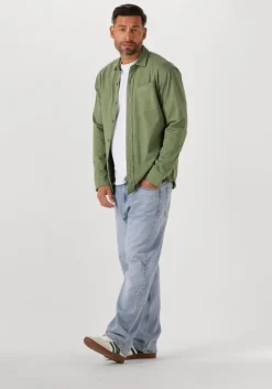 groene butcher of blue casual overhemd aidan jersey shirt