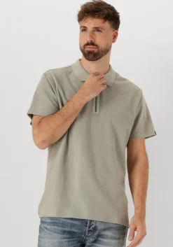 groene butcher of blue polo adrien loose zip polo