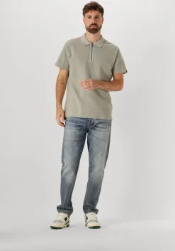 groene butcher of blue polo adrien loose zip polo