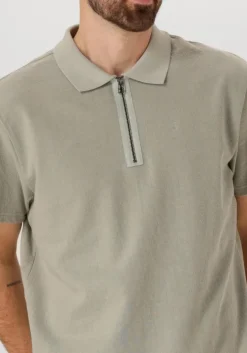 groene butcher of blue polo adrien loose zip polo