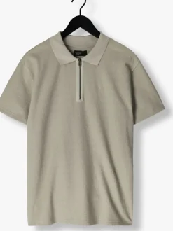 groene butcher of blue polo adrien loose zip polo