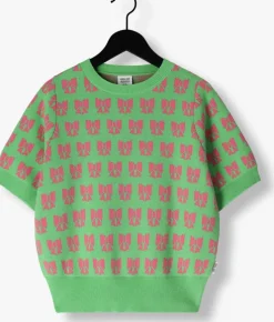 groene call me frankie trui bow knitted t-shirt