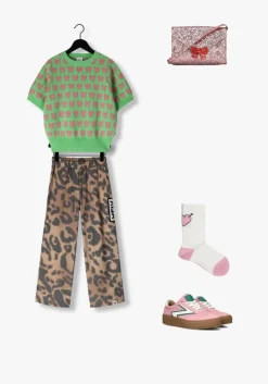 groene call me frankie trui bow knitted t-shirt