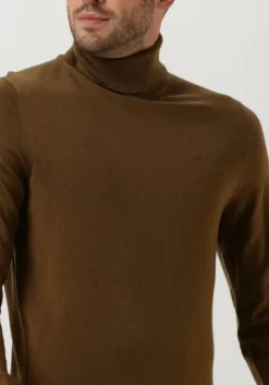 groene calvin klein coltrui merino turtle neck