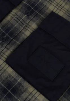 groene calvin klein overshirt contrast pocket check overshirt