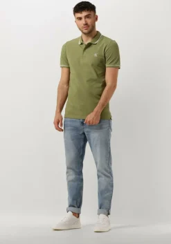 groene calvin klein polo tipping slim polo