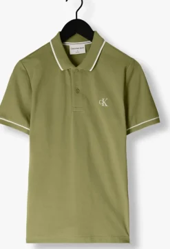 groene calvin klein polo tipping slim polo