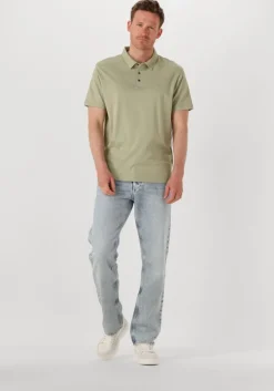 groene calvin klein polo ss supima chest emb