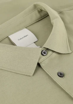 groene calvin klein polo ss supima chest emb