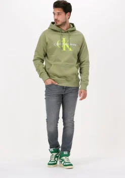 groene calvin klein sweater seasonal monogram regular