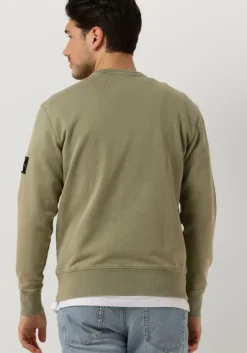groene calvin klein sweater washed badge crew neck