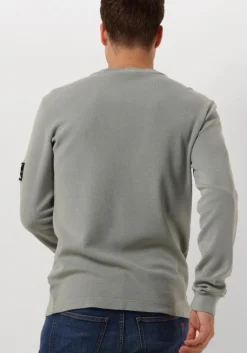 groene calvin klein trui washed badge waffle