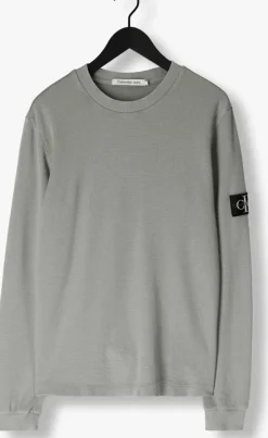 groene calvin klein trui washed badge waffle