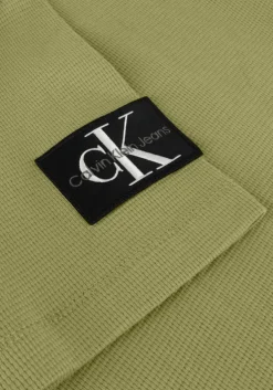 groene calvin klein t-shirt badge waffle tee