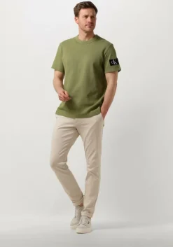 groene calvin klein t-shirt badge waffle tee