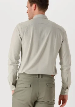 groene cast iron casual overhemd long sleeve shirt tec dobby jersey stripe