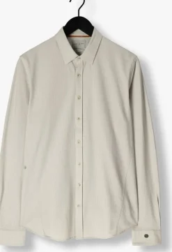 groene cast iron casual overhemd long sleeve shirt tec dobby jersey stripe