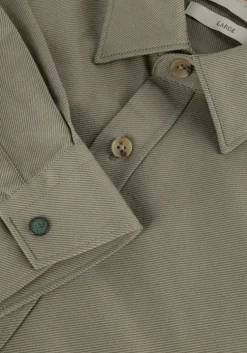 groene cast iron casual overhemd long sleeve shirt twill jersey 2 tone
