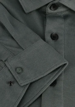 groene cast iron casual overhemd long sleeve shirt cf tec tone interlock jersey