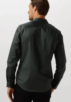 groene cast iron klassiek overhemd long sleeve shirt ctn comfort sateen