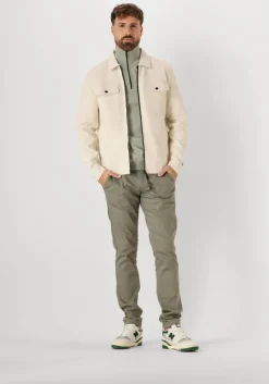 groene cast iron trui half zip collar cotton stretch