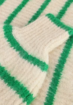 groene co'couture trui coralie crop stripe o-knit