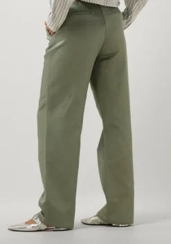 groene colourful rebel pantalon wende satin pintuck low pants
