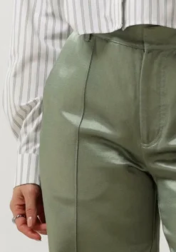groene colourful rebel pantalon wende satin pintuck low pants