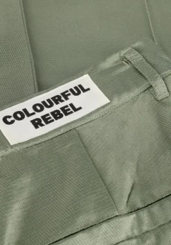 groene colourful rebel pantalon wende satin pintuck low pants
