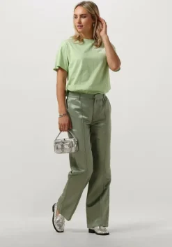 groene colourful rebel pantalon wende satin pintuck low pants